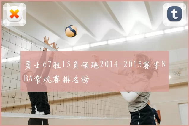 勇士67胜15负领跑2014-2015赛季NBA常规赛排名榜